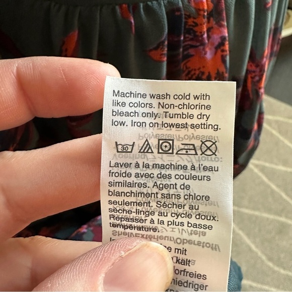 Madewell Gray and Maroon Floral A-line Chiffon Mini Dress - Picture 7 of 7